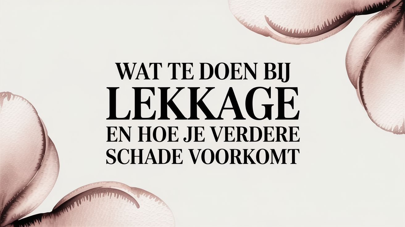 Wat te doen bij lekkage en hoe je verdere schade voorkomt
