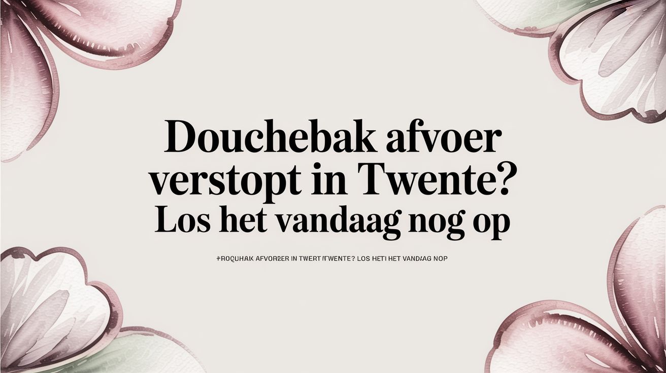 Douchebak afvoer verstopt in Twente? Los het vandaag nog op