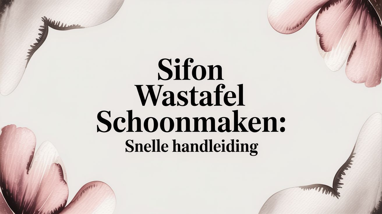 Sifon wastafel schoonmaken: snelle handleiding