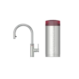 Quooker Flex Round koud, warm en kokendwaterkraan met uittrekbare perlator (rvs)