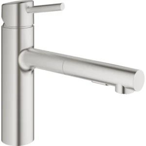 GROHE Concetto 1-gats keukenkraan met medium uitloop, met uittrekbare dual spray