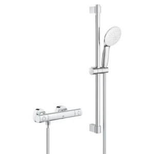 GROHE Grohtherm 800 Cosmopolitan douchesysteem met glijstang 60 cm en S-koppelingen HOH = 15 cm