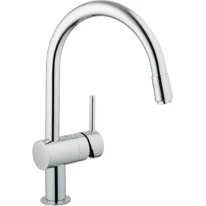 GROHE Minta 1-gats keukenkraan met draaibare ronde uitloop, met uittrekbare perlator EcoJoy