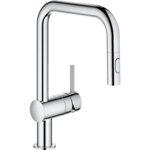 GROHE Minta 1-gats keukenkraan met draaibare U-uitloop en uittrekbare dual spray