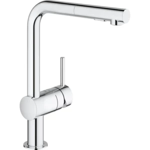 GROHE Minta 1-gats keukenkraan met L-uitloop, met uittrekbare dual spray