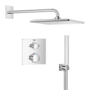 GROHE QuickFix Precision Thermostat Perfect inbouw douchesysteem met Vitalio Rain Mono 310 Cube hoofddouche Chroom2