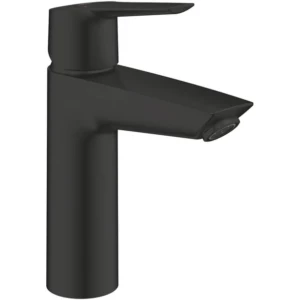 GROHE QuickFix Start wastafelkraan M-size met push open plug Mat zwart