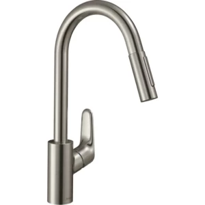 Hansgrohe Focus M41 1-greeps keukenmengkraan 240 met uittrekbare vuistdouche, 2 straalsoorten
