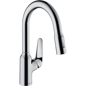 Hansgrohe Focus M42 1-greeps keukenmengkraan 180 met uittrekbare vuistdouche, 2 straalsoorten