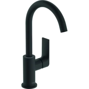 Hansgrohe Rebris E 1-greeps wastafelmengkraan 210 met draaibare uitloop en trekwaste Mat Zwart