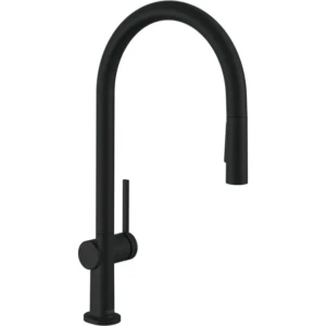Hansgrohe Talis M54 1-greeps keukenmengkraan 210 EcoSmart met uittrekbare vuistdouche, 2 straalsoorten mat zwart