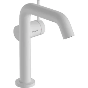 Hansgrohe Tecturis S 1-greeps wastafelkraan 150 Fine CoolStart met afvoerplug Mat Wit