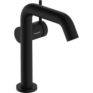 Hansgrohe Tecturis S 1-greeps wastafelkraan 150 Fine CoolStart met afvoerplug Mat Zwart