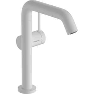 Hansgrohe Tecturis S 1-greeps wastafelkraan 210 Fine CoolStart met draaibare uitloop en PushOpen afvoerplug Mat Wit