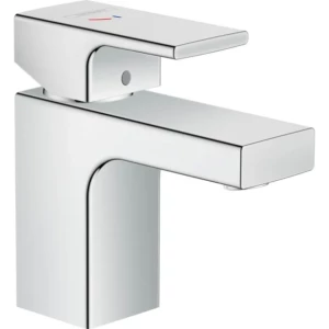 Hansgrohe Vernis Shape 1-greeps wastafelmengkraan 70 CoolStart ’zinc’ met trekwaste Chroom