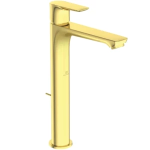 Ideal Standard Connect Air wastafelmengkraan verhoogd 5 lmin met waste en slank kraanlichaam goud