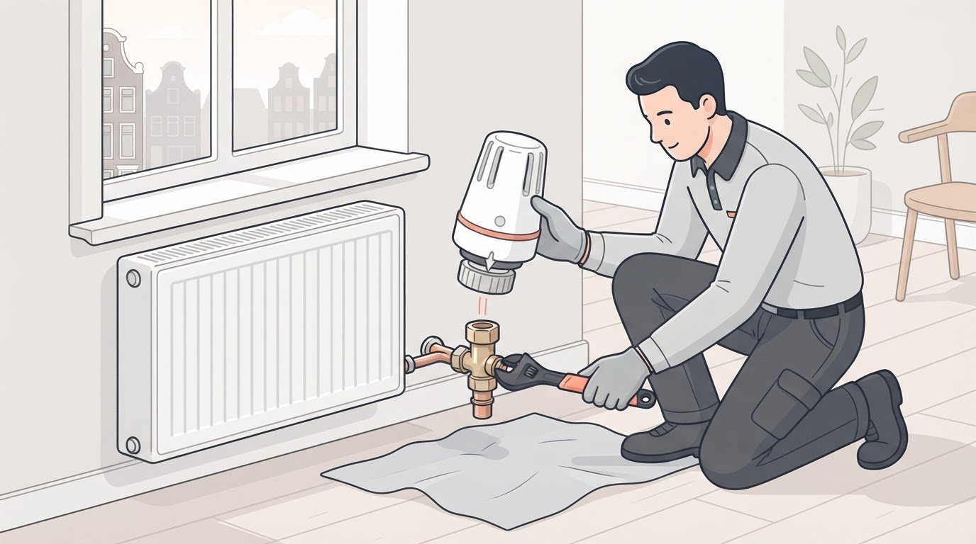 Thermostatische radiatorkraan monteren: zo pak je het veilig en stap voor stap aan