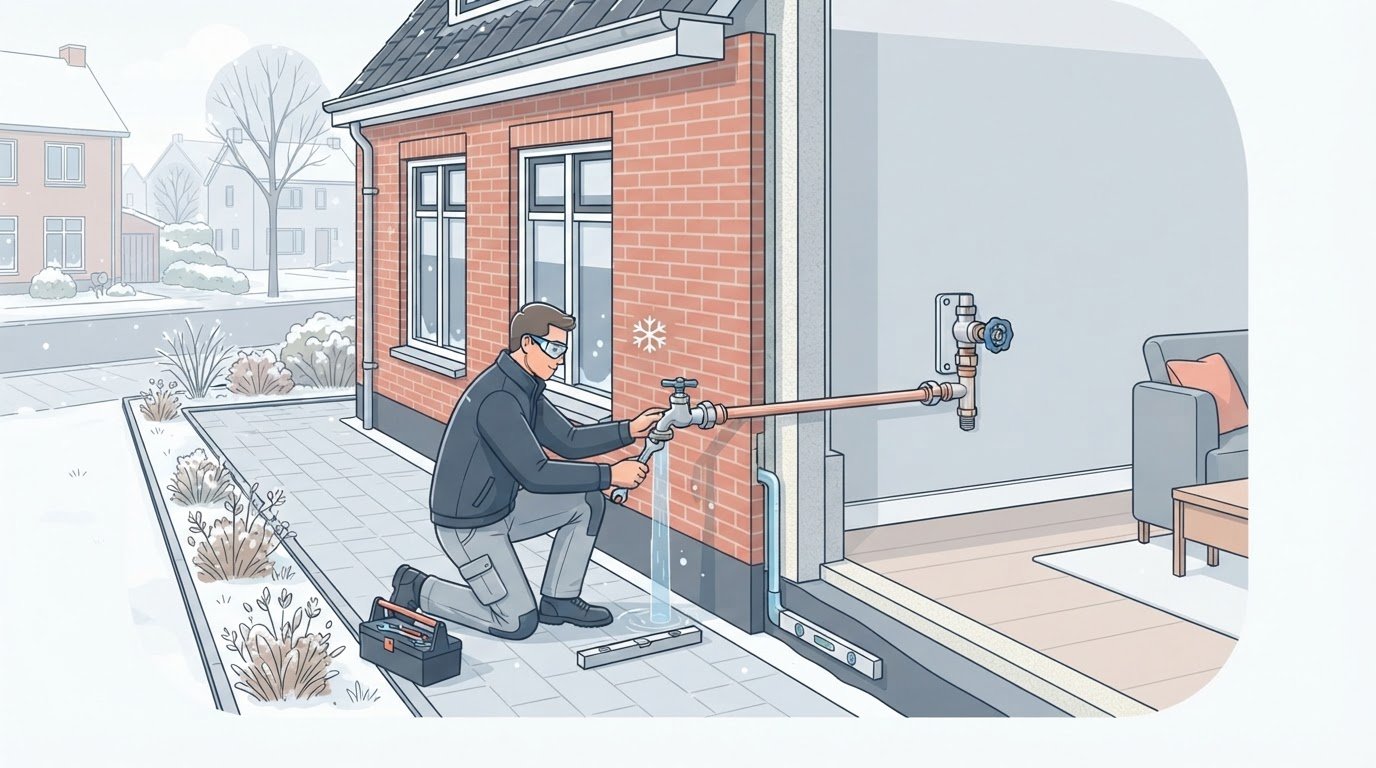 Vorstvrije buitenkraan aanleggen: zo pak je het veilig aan