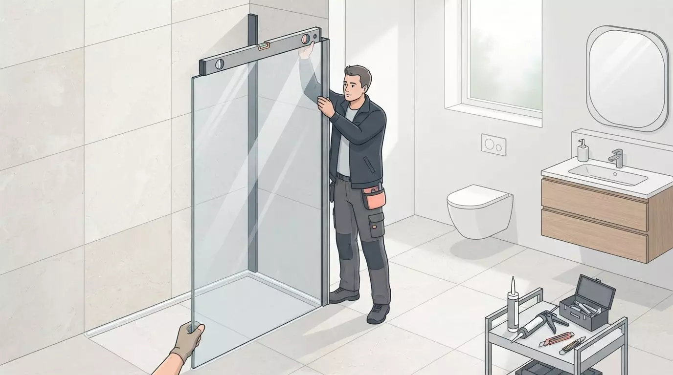 Glazen douchewand plaatsen: kosten en aanpak voor uw badkamer