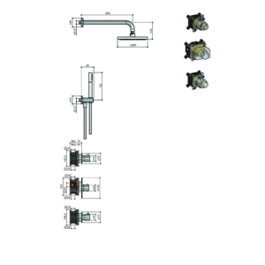 Hotbath Buddy IBS12A inbouw regendoucheset met ronde handdouche aan glijstang en 30cm hoofddouche aan wandarm geborsteld koper PVD - Loodgieter in hengelo