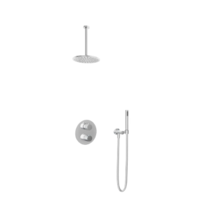 Hotbath Buddy IBS1A inbouw regendoucheset met staafhanddouche aan houder en 20cm ronde hoofddouche aan 30cm plafondarm chroom - Loodgieter in hengelo