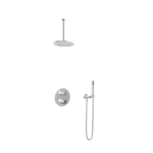 Hotbath Buddy IBS1A inbouw regendoucheset met staafhanddouche aan houder en 25cm ronde hoofddouche aan 30cm plafondarm chroom - Loodgieter in hengelo