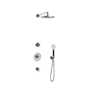 Hotbath Cobber IBS20 inbouw regendoucheset met ronde handdouche aan houder en 20cm ronde hoofddouche aan 40cm wandarm chroom - Loodgieter in hengelo