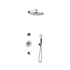 Hotbath Cobber IBS20 inbouw regendoucheset met ronde handdouche aan houder en 30cm ronde hoofddouche aan 40cm wandarm chroom - Loodgieter in hengelo
