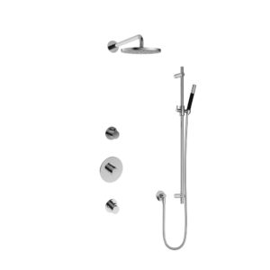 Hotbath Cobber IBS20 inbouw regendoucheset met staafhanddouche aan glijstang en 20cm ronde hoofddouche aan 40cm wandarm chroom - Loodgieter in hengelo