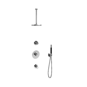 Hotbath Cobber IBS20 inbouw regendoucheset met staafhanddouche aan houder en 20cm ronde hoofddouche aan 30cm plafondarm chroom - Loodgieter in hengelo