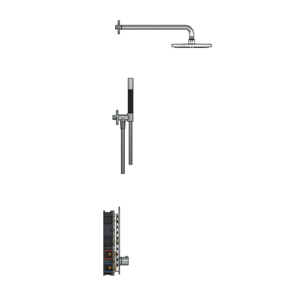 Hotbath Cobber IBS24 inbouw regendoucheset met staafhanddouche aan houder en 20cm ronde hoofddouche aan 40cm wandarm chroom - Loodgieter in hengelo