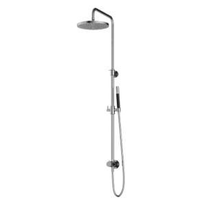 Hotbath Cobber M538 opbouw regendoucheset zonder mengkraan met staafhanddouche en 30cm ronde hoofddouche aan glijstang chroom - Loodgieter in hengelo