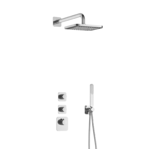 Hotbath Gal IBS40 inbouw regendoucheset met staafhanddouche aan houder en 22cm vierkante hoofddouche aan 35cm wandarm chroom - Loodgieter in hengelo