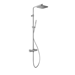 Hotbath Gal SDSGL9 opbouw regendoucheset met staafhanddouche en 22cm vierkante hoofddouche aan glijstang chroom - Loodgieter in hengelo