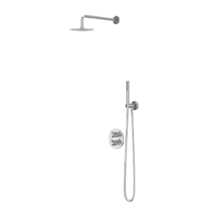 IVY Pact Regendoucheset 2 inbouw met 2-weg stop-omstel, 40cm wandarm, 20cm slim hoofddouche rond, glijstang met uitlaat, doucheslang 150cm, 3-standen handdouche Chroom |... -...