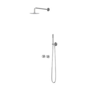 IVY Pact Regendoucheset 3 inbouw symmetry met 2-weg stop-omstel, 15cm plafondbuis, 25cm slim hoofddouche, glijstang met uitlaat, doucheslang 150cm, satin spray handdouche...