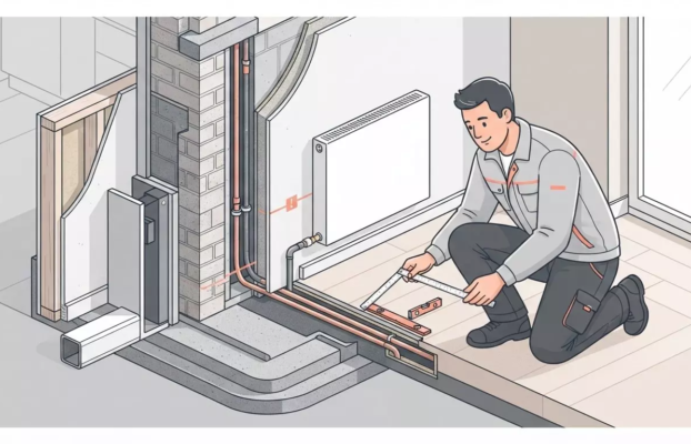 Kosten van cv leidingen infrezen per radiator en wandtype