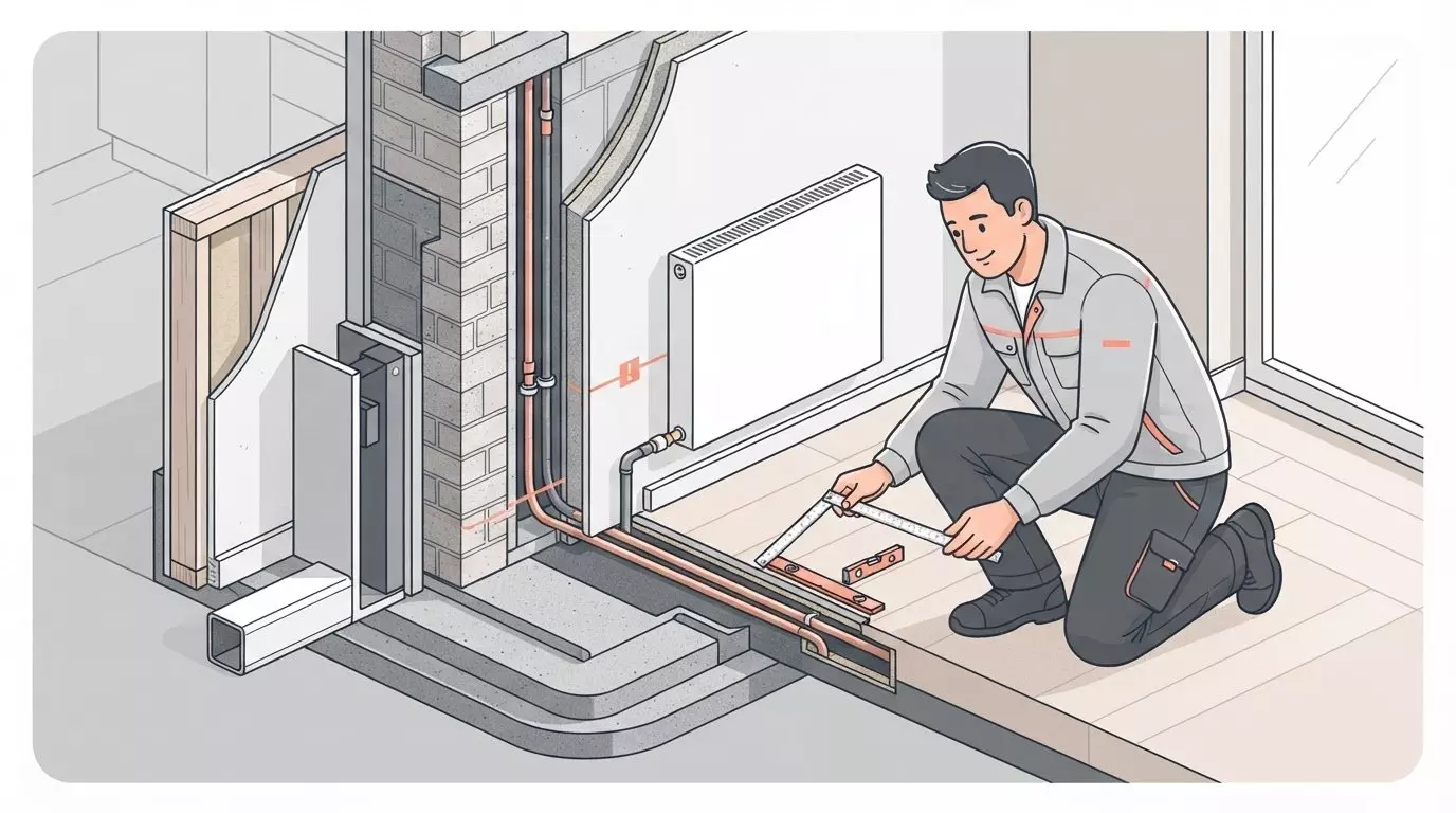Kosten van cv leidingen infrezen per radiator en wandtype