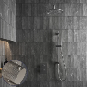Saniclear Exclusive Curved inbouw regendouche met 30cm hoofddouche, muurarm en glijstang RVS - Loodgieter in hengelo