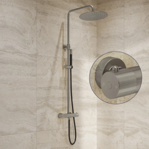 Saniclear Exclusive Curved Pro opbouw regendouche RVS met 30cm hoofddouche - Loodgieter in hengelo