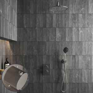 Saniclear Exclusive Stripes inbouw regendouche met 30cm hoofddouche, muurarm en 3 standen handdouche RVS - Loodgieter in hengelo