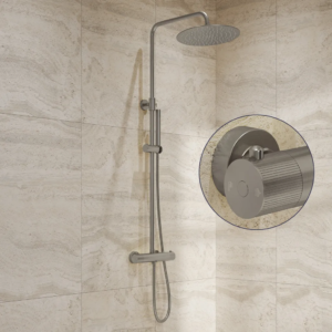 Saniclear Exclusive Stripes opbouw regendouche RVS met 20cm hoofddouche - Loodgieter in hengelo