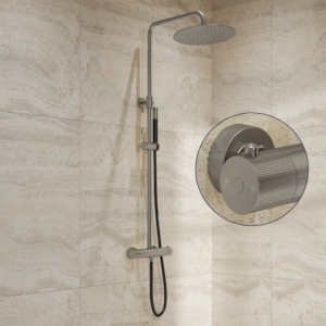 Saniclear Exclusive Stripes Pro opbouw regendouche RVS met 30cm hoofddouche - Loodgieter in hengelo