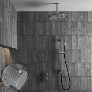 Saniclear Talpa Curved Pro inbouw regendouche met 30cm hoofddouche, plafondarm en glijstang chroom - Loodgieter in hengelo