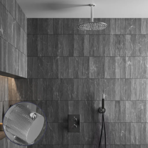 Saniclear Talpa Curved Pro inbouw regendouche met 30cm hoofddouche en plafondarm chroom - Loodgieter in hengelo
