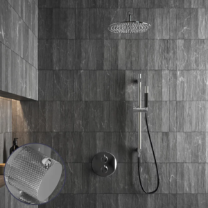 Saniclear Talpa Curved Pro inbouw regendouche rond met 30cm hoofddouche, muurarm en glijstang chroom - Loodgieter in hengelo
