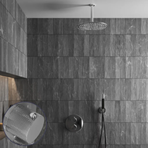 Saniclear Talpa Curved Pro inbouw regendouche rond met 30cm hoofddouche en plafondarm chroom - Loodgieter in hengelo