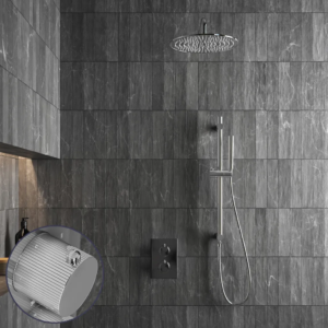 Saniclear Talpa Stripes inbouw regendouche met 30cm hoofddouche, muurarm en glijstang chroom - Loodgieter in hengelo