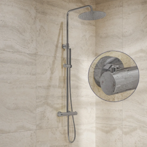 Saniclear Talpa Stripes opbouw regendouche chroom met 30cm hoofddouche - Loodgieter in hengelo