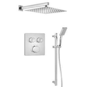 Sapho Smart Select Inbouwdoucheset met thermostatische mengkraan, 2 uitgangen, verstelbare douchehouder, chroom - Loodgieter in hengelo